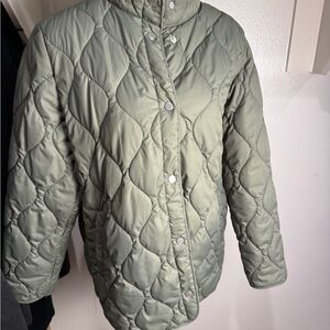 32 Degrees Quilted Puffer Jacket in Sage Green